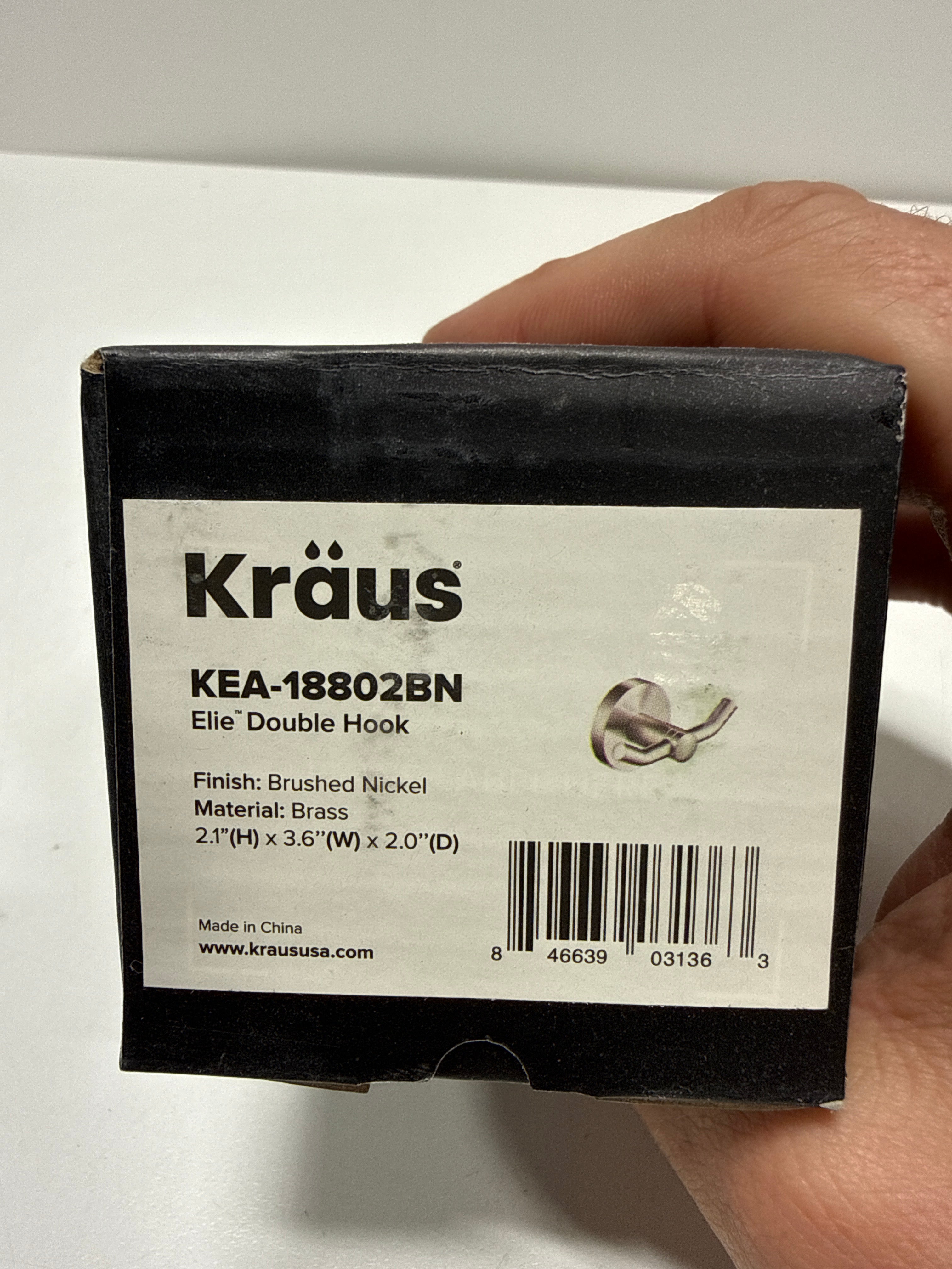 Kraus Elie Bathroom Robe and Towel Double Hook, Brushed Nickel Finish, KEA-18802BN