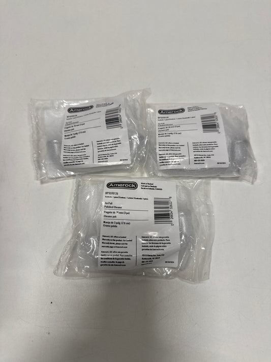 3 x Kane 3 in. (76mm) Classic Polished Chrome Arch Cabinet Pull