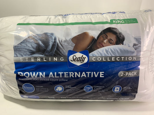 See Desc Sealy Sterling Collection Down-Alternative Pillow, 2-pack King