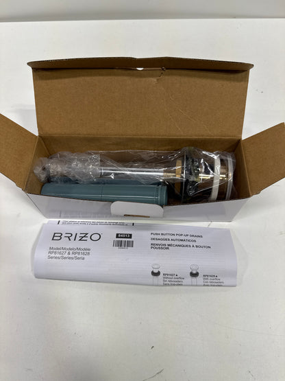 Brizo 1-5/8" Push Pop-Up Drain Assembly with Overflow Gold