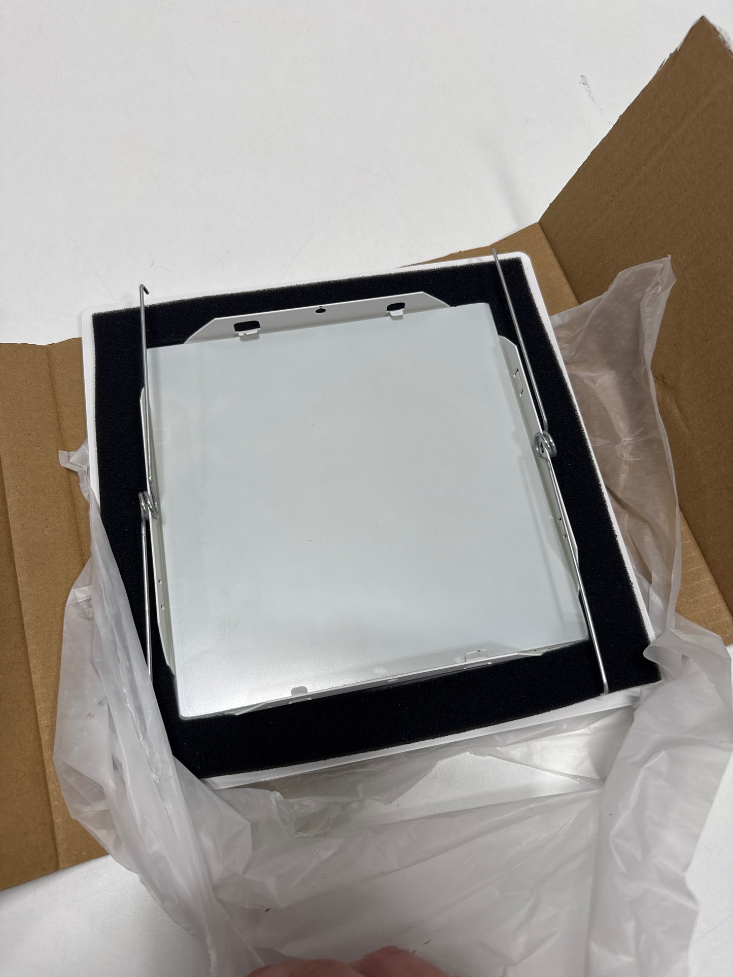 HALO 10P Recessed Ceiling Light Square Trim with Glass Albalite Lens, White,9.5" L x 1.2" W x 9.3" H