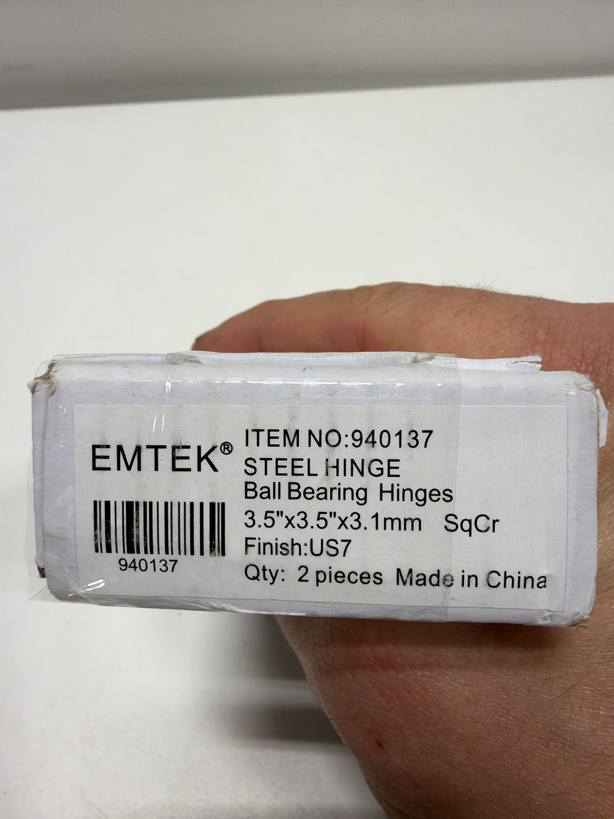 2 x Emtek 3-1/2" x 3-1/2" Plated Steel Heavy Duty Square Corner Ball Bearing Hinges Model: 94013US3