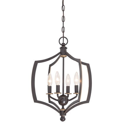 Minka Lavery 4374-579 Middletown 16" Wide 4 Light Single Tier Chandelier Downton Bronze