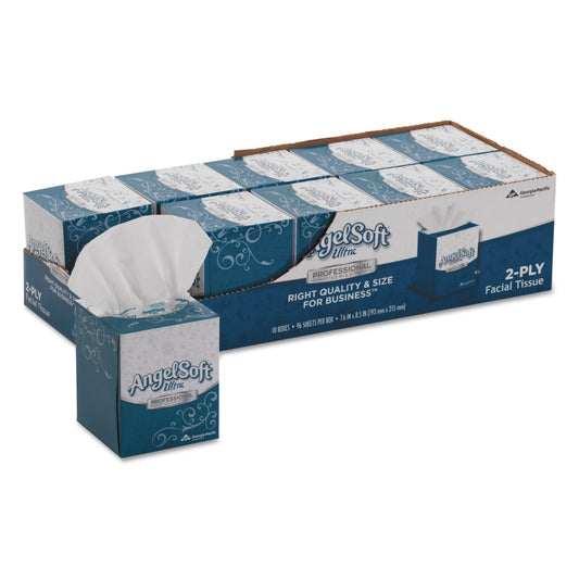 See Desc Angel Soft Ultra Professional Series 2-Ply Facial Tissue by GP PRO (Georgia-Pacific) Cube Box 4636014 96 Sheets per Box 10 Boxes