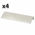 4 x Berenson 1061 Bravo 4-13/32’’ Center to Center 6’’ Long Finger Tab Cabinet Edge Pull / Drawer Edge Pull Brushed