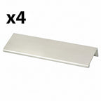 4 x Berenson 1061 Bravo 4-13/32’’ Center to Center 6’’ Long Finger Tab Cabinet Edge Pull / Drawer Edge Pull Brushed