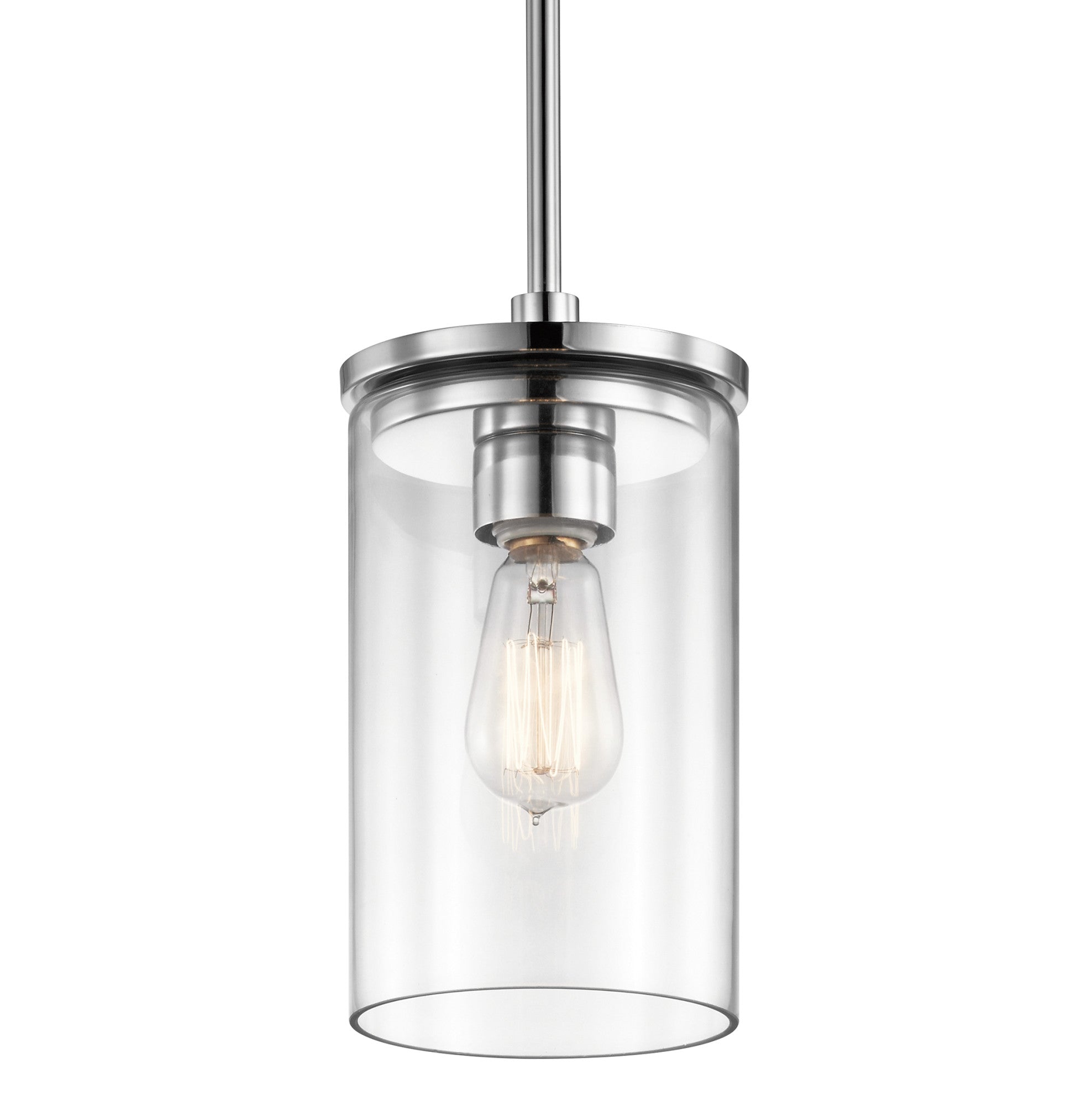 Kichler 43996 Crosby 6" Wide Mini Pendant Chrome Indoor Lighting Pendants