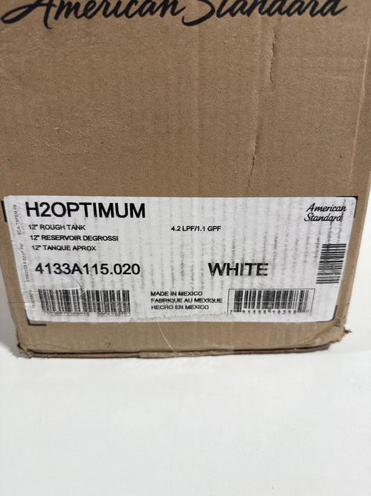American Standard 4133A.115 H2Optimum 1.1 GPF Toilet Tank Only with Right Hand Tank Lever White