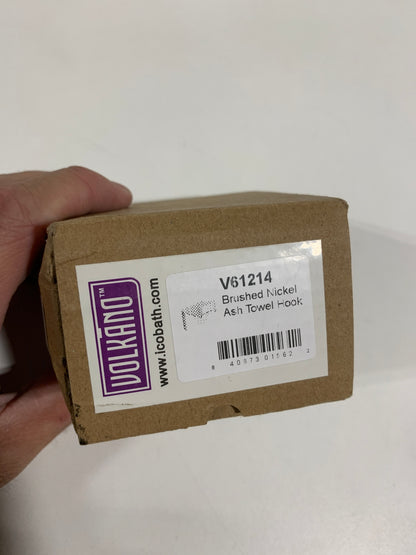 ICO Bath V6121 Volkano Ash Single Robe Hook Brushed Nickel