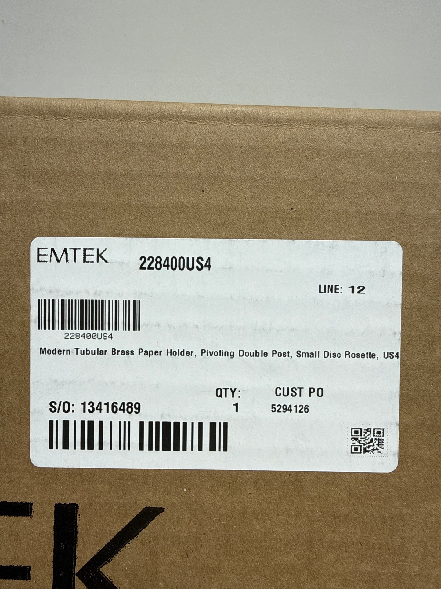 Emtek Modern Tubular Wall Mounted Pivoting Toilet Paper Holder with Small Disc Rosette Model: 228400US4