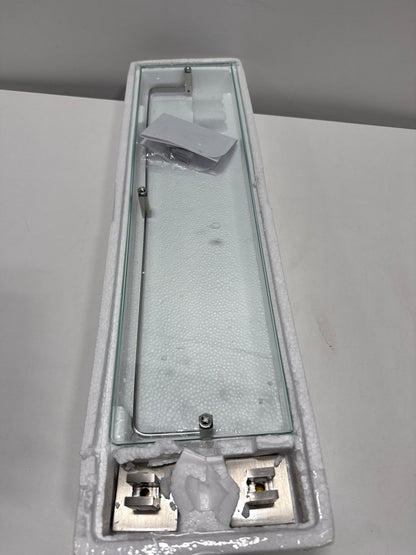 Signature Hardware 916705 Albury 20" Tempered Glass Bathroom Shelf Brushed Nickel