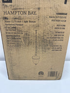 Russo 13.75 in. 1-Light Matte Bronze Dimmable Outdoor Hanging Light Pendant Light with Clear Glass and No Bulb Included