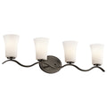 Kichler 45377 Armida 32.25" Wide 4-Bulb Bathroom Lighting Fixture Olde Bronze Indoor Lighting Bathroom Fixtures Vanity Light