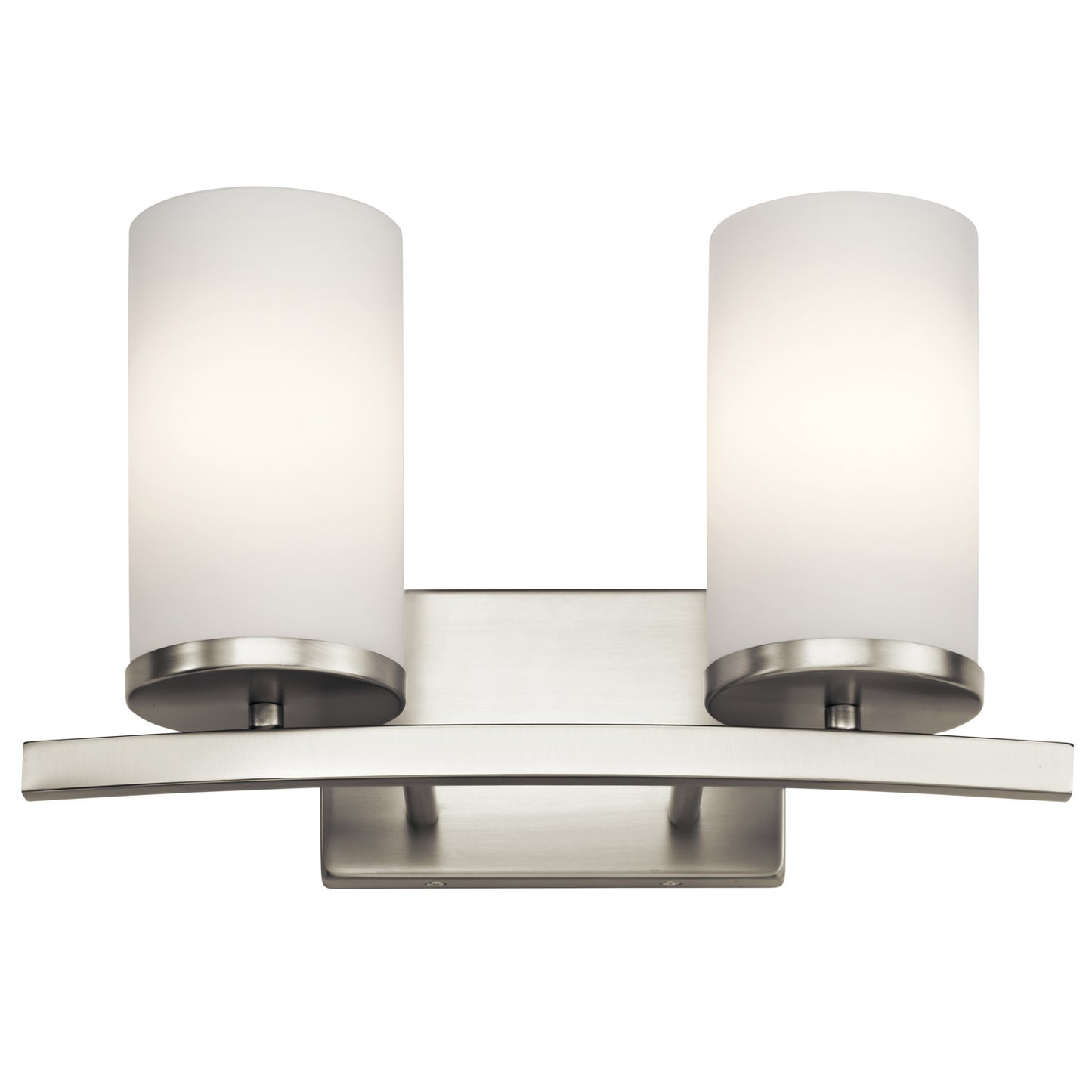 Kichler Crosby 15" 2 Light Vanity Light Satin Etched Cased Opal Brushed Nickel
