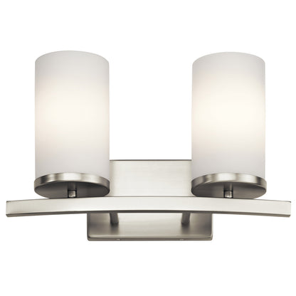 Kichler Crosby 15" 2 Light Vanity Light Satin Etched Cased Opal Brushed Nickel