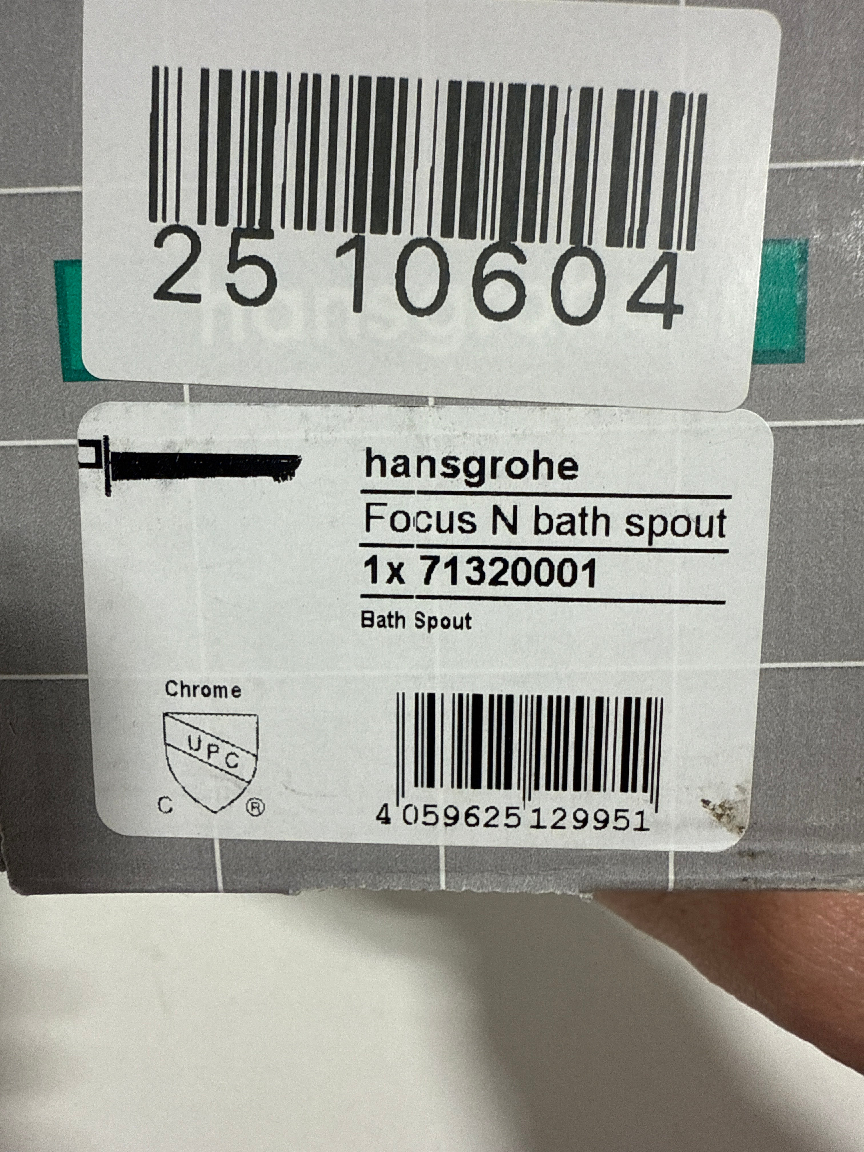 Hansgrohe 71320 Focus N 7-1/2’’ Tub Spout Chrome Bath and Shower Accessories Tub Spouts Non Diverter Tub Spouts