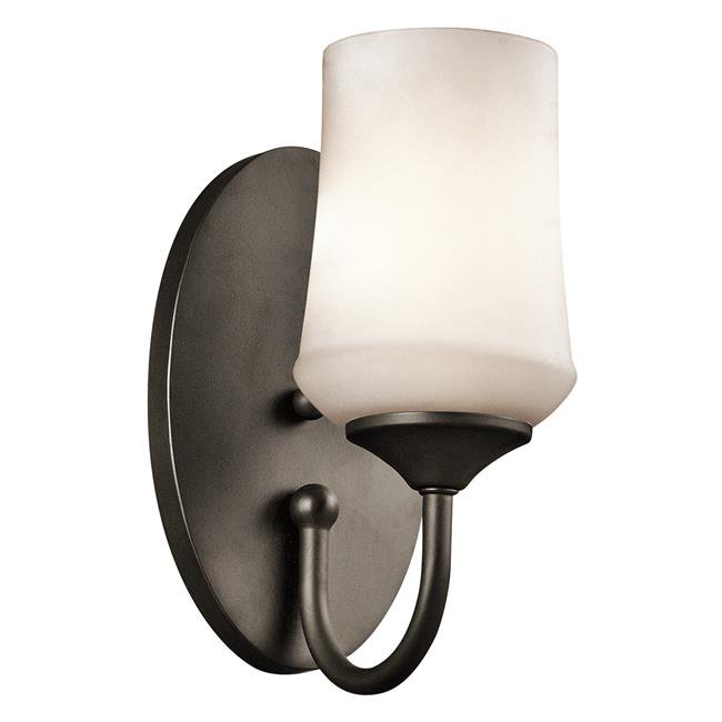 Kichler Aubrey 10.75" 1 Light Wall Sconce with Satin Etched Cased Opal in Olde Bronze®