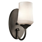 Kichler Aubrey 10.75" 1 Light Wall Sconce with Satin Etched Cased Opal in Olde Bronze®