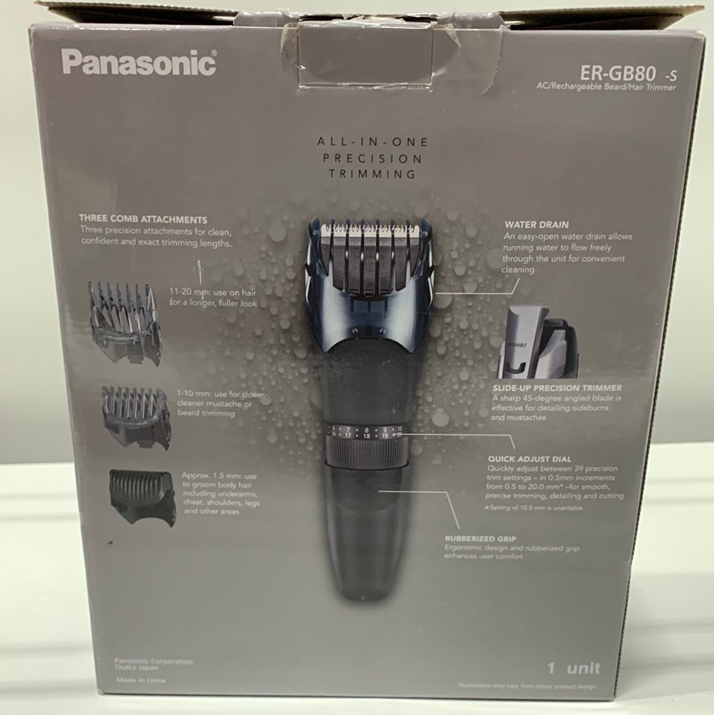 Panasonic - Men’s All-in-One Facial Beard Trimmer and Body Hair Groomer - Silve - *Health & Beauty