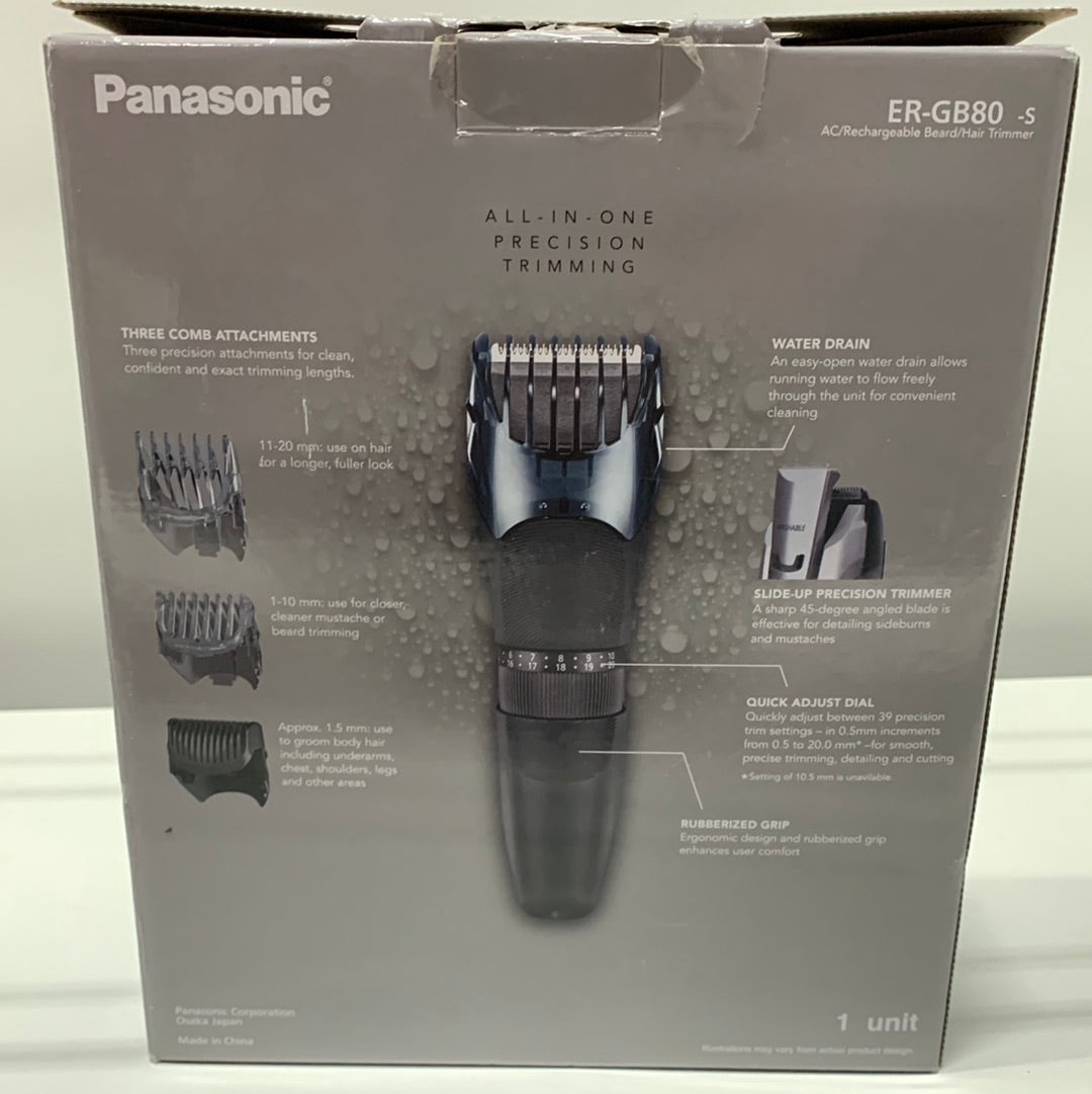 Panasonic - Men’s All-in-One Facial Beard Trimmer and Body Hair Groomer - Silve