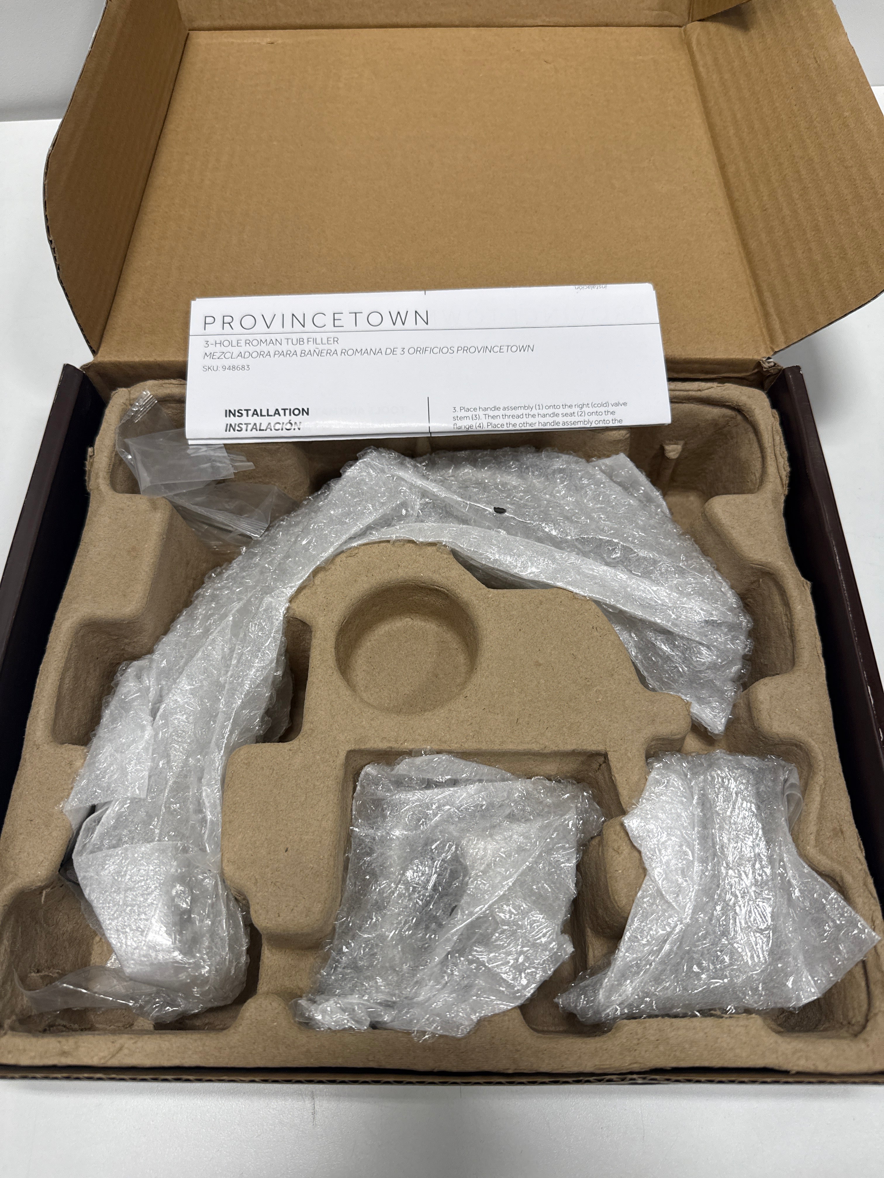 Signature Hardware 948683-LV Provincetown 3-Hole Roman Tub Faucet - Without Rough-in Valve Brushed Nickel