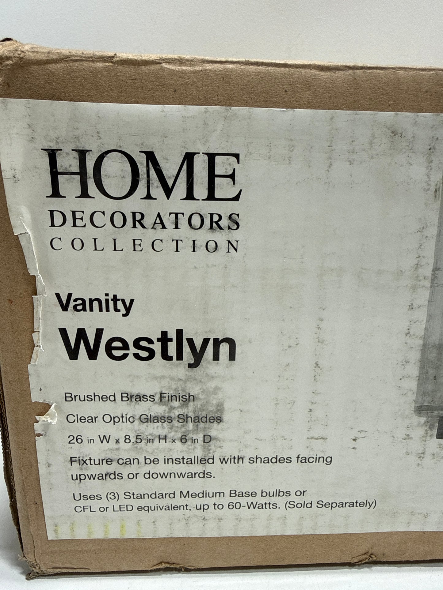 Westlyn 3-Light Brushed Brass Vanity Light with Clear Optic Glass Shades