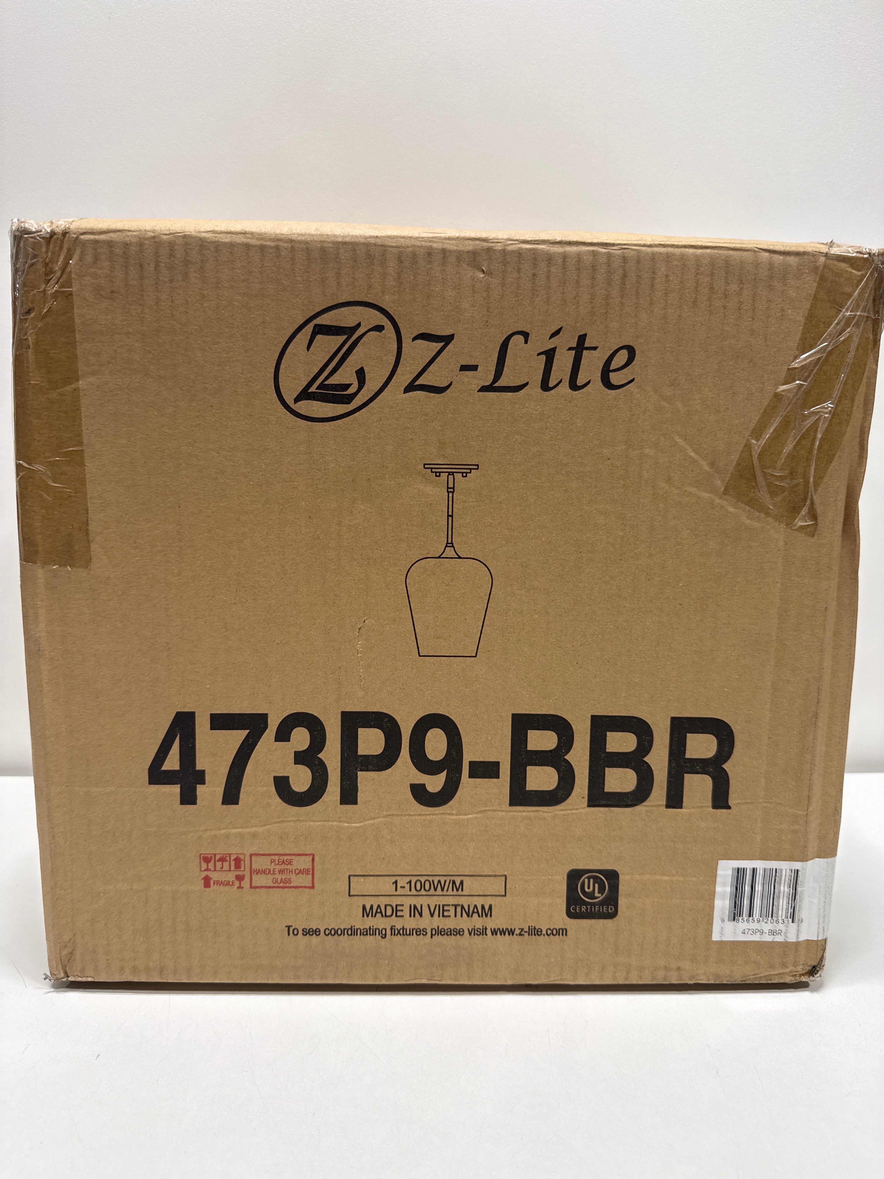 Z-Lite 473P9 Joliet 9" Wide Mini Pendant Burnished Brass Indoor Lighting Pendants