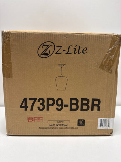 Z-Lite 473P9 Joliet 9" Wide Mini Pendant Burnished Brass Indoor Lighting Pendants