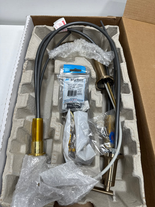 Scratch Missing Part Delta 35442-MPU-DST Altado 1.2 GPM Widespread Bathroom Faucet with Push Pop-up Drain Assembly Champagne Bronze