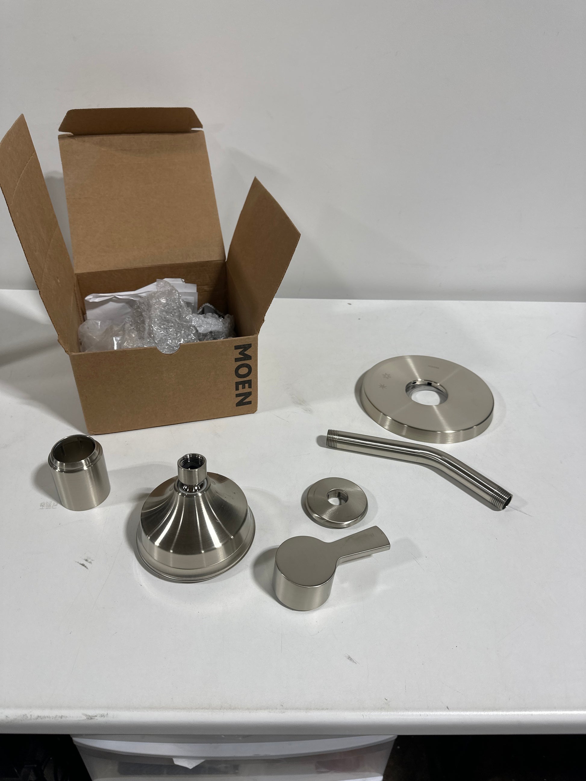 Scratch Moen UT2412EP Jase Shower Only Trim Package with 1.75 GPM Multi Function Shower Head Brushed Nickel - *Plumbing