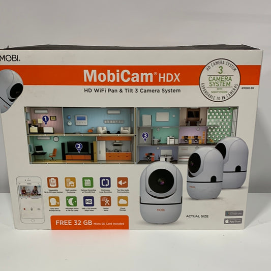 MobiCam 70293 HDX Smart HD Wi-Fi Pan and Tilt Home Monitoring Camera 3-Pack
