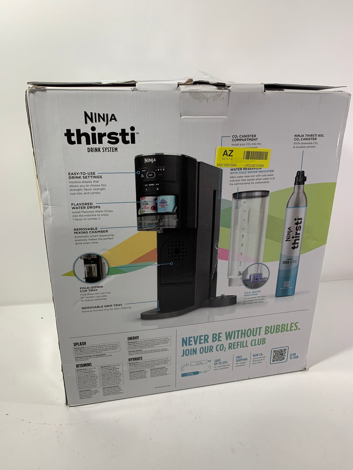 Ninja - Thirsti Sparkling & Still Drink System, Personalize Flavor & Size with Bonus Water Reservoir - Black