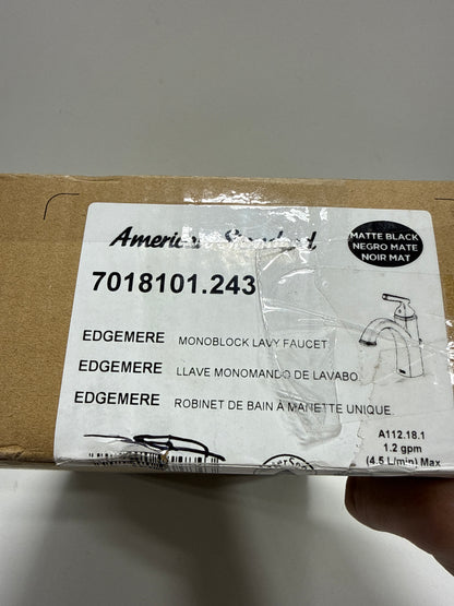 American Standard 7018101.243 Edgemere Single Control Bathroom Faucet, Matte Black