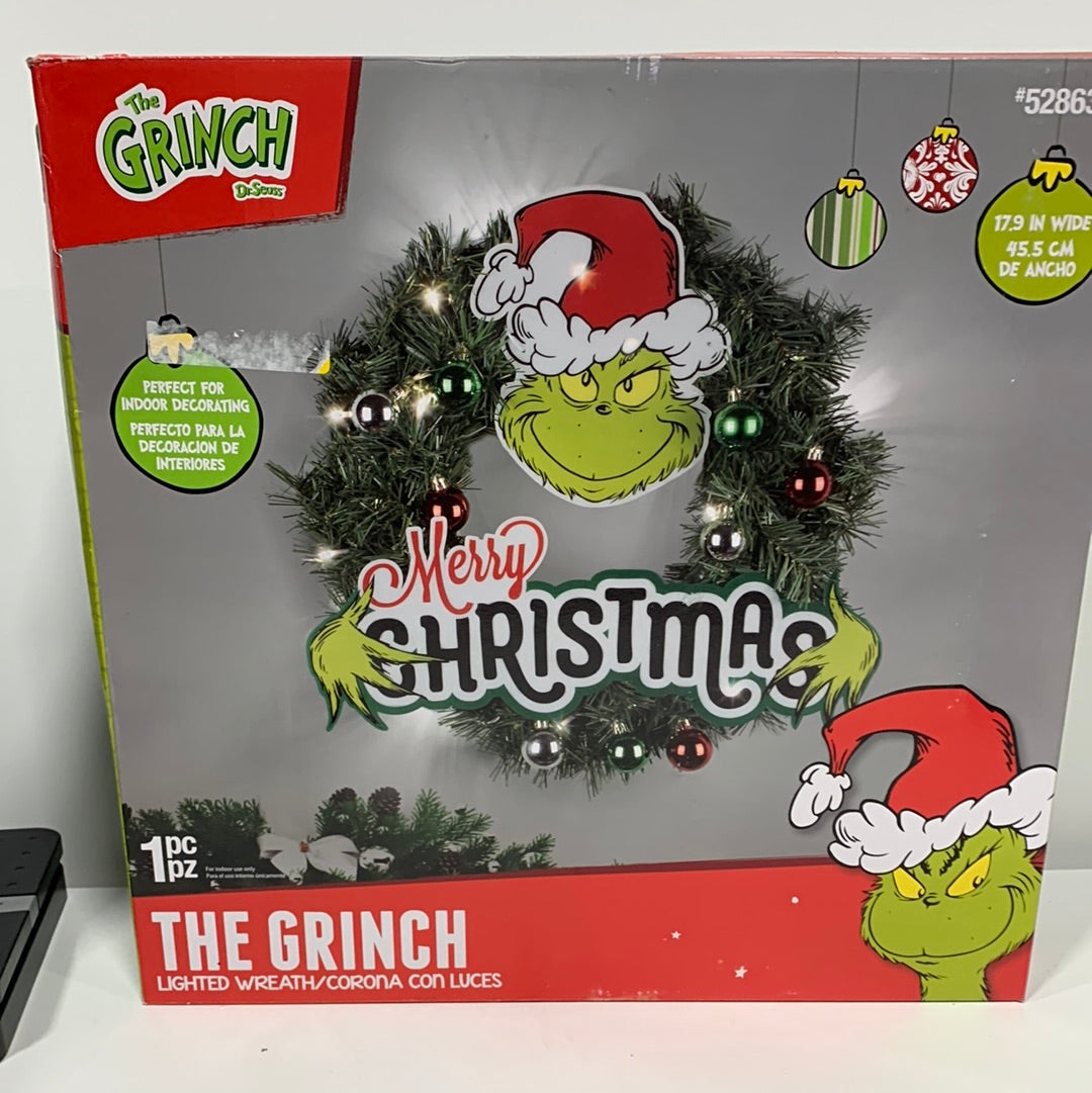 Grinch 17.32-in Lighted Decoration Dr. Seuss The Grinch Merry Christmas Battery-operated