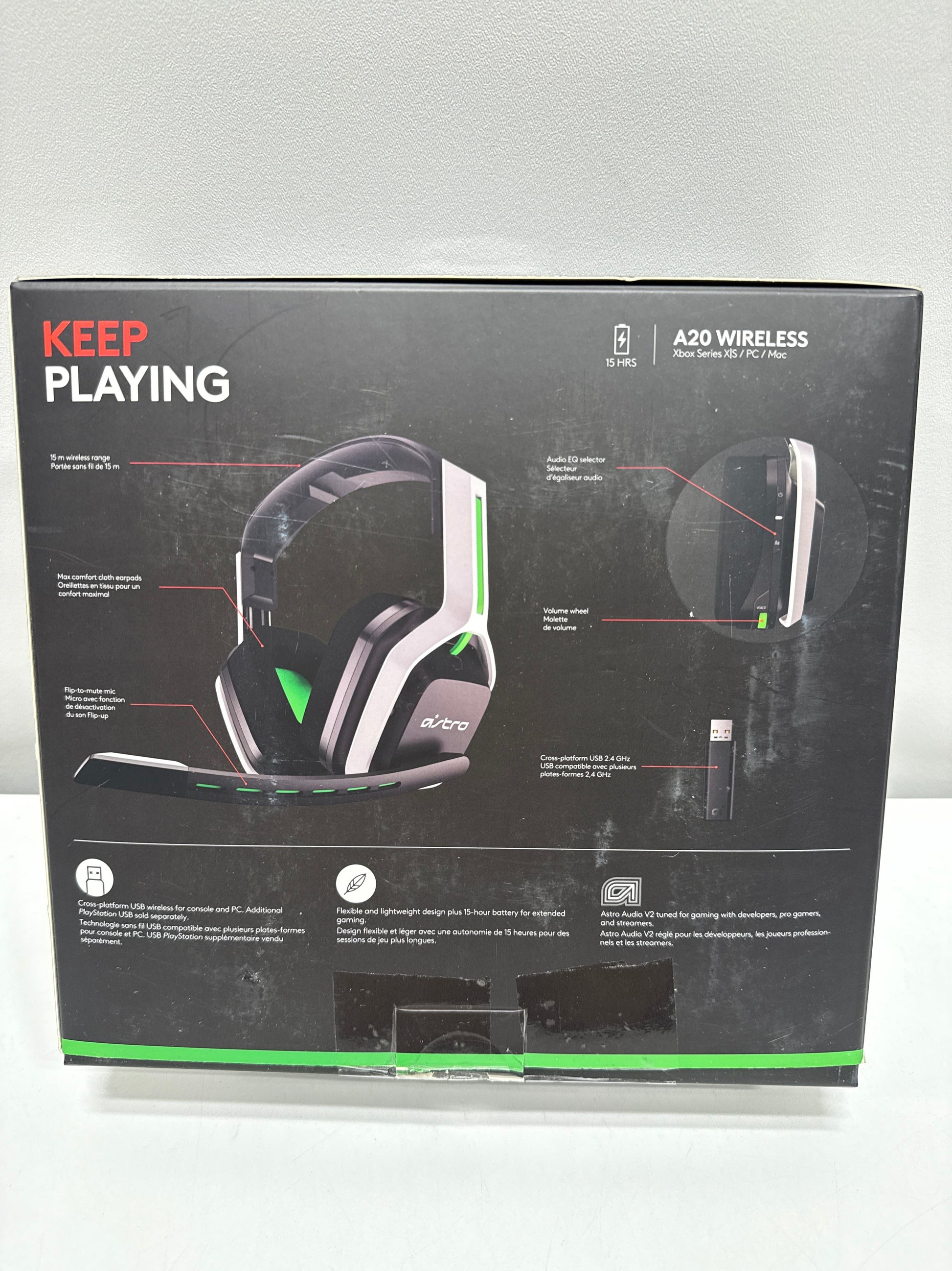 Used ASTRO Gaming A20 Wireless Headset Gen 2 for Xbox Series X | S Xbox One PC & Mac - White /Green - *Headphones &