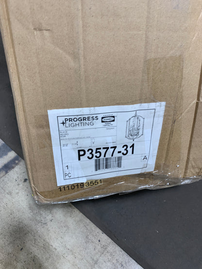 Progress P3577-31 Greyson 6 Light 18.13 Inch Matte Black Foyer Chandelier Ceiling Light