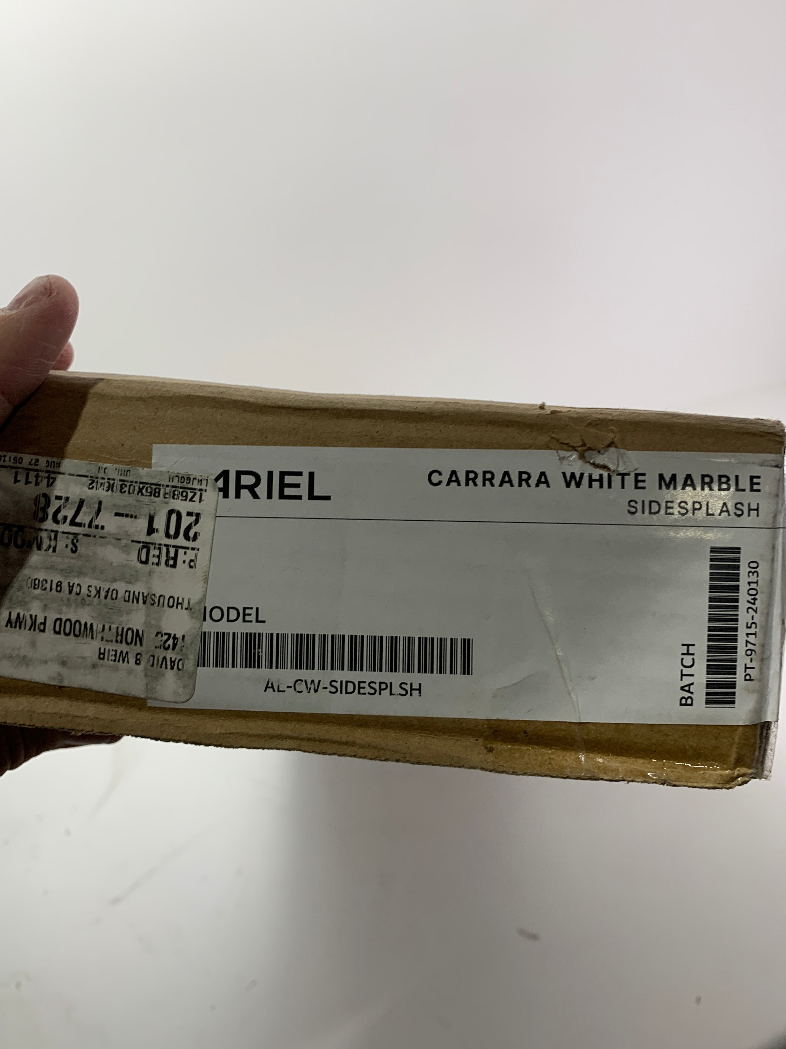 Ariel Ariel 21-3/16’’ Marble Vanity Side Splash - *Plumbing