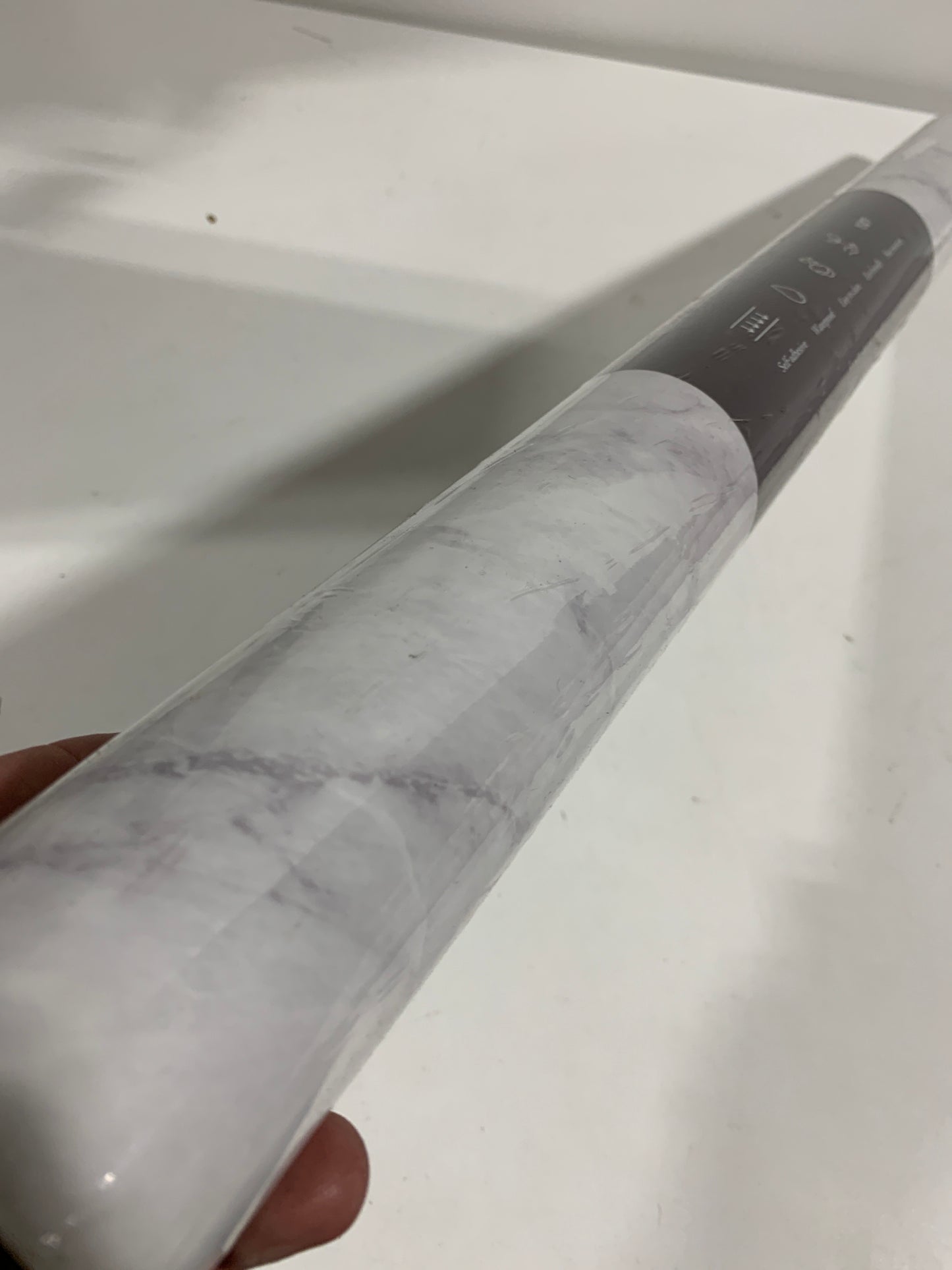 Very Berry Sticker Marble Peel and Stick Wallpaper (24" x 118", White Matte) Waterproof and Easy to Clean Self-Adhesive Film for Any Surfaces and Furnitures