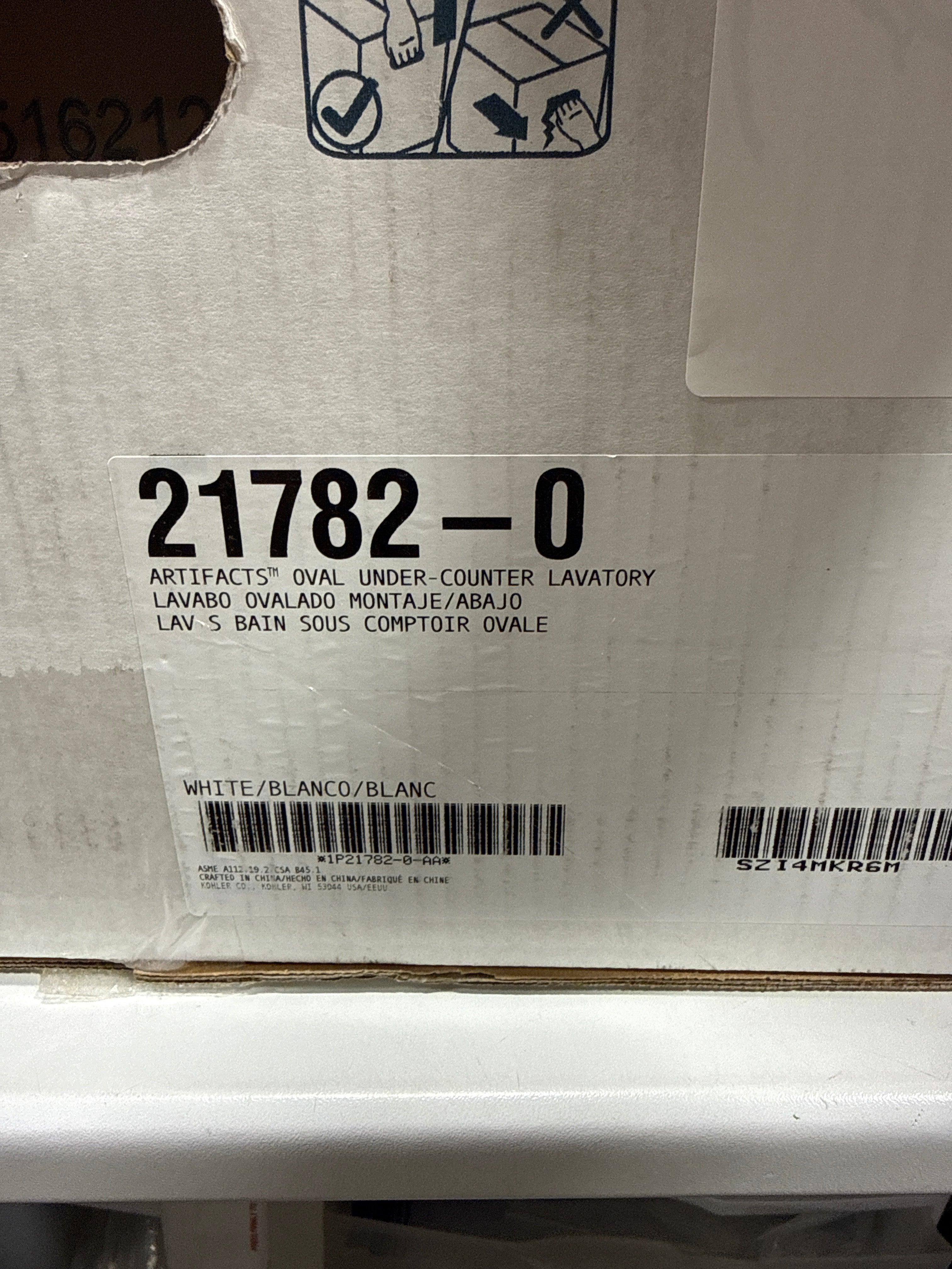 Kohler K-21782-0 Artifacts 21 1/4" Oval Undermount Bathroom Sink, White