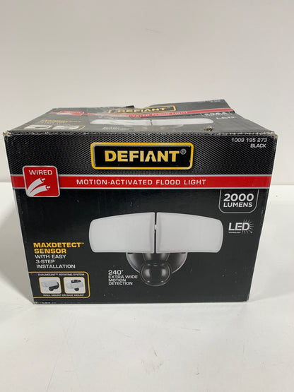 MaxDetect 240 Black Motion Sensor Wired Outdoor 2-Head LED Security Flood Light 2000 Lumens