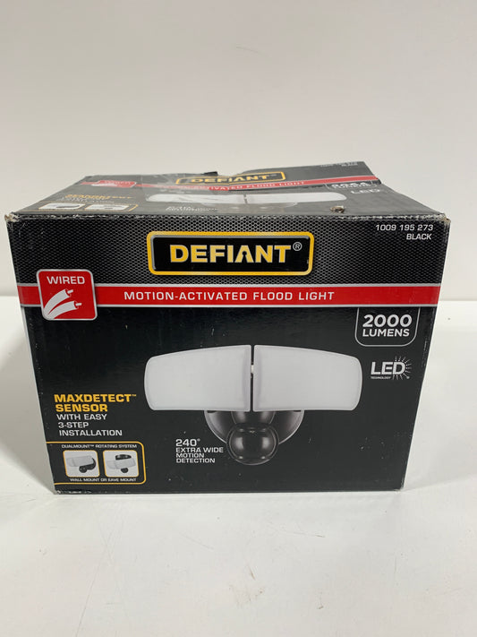 MaxDetect 240 Black Motion Sensor Wired Outdoor 2-Head LED Security Flood Light 2000 Lumens