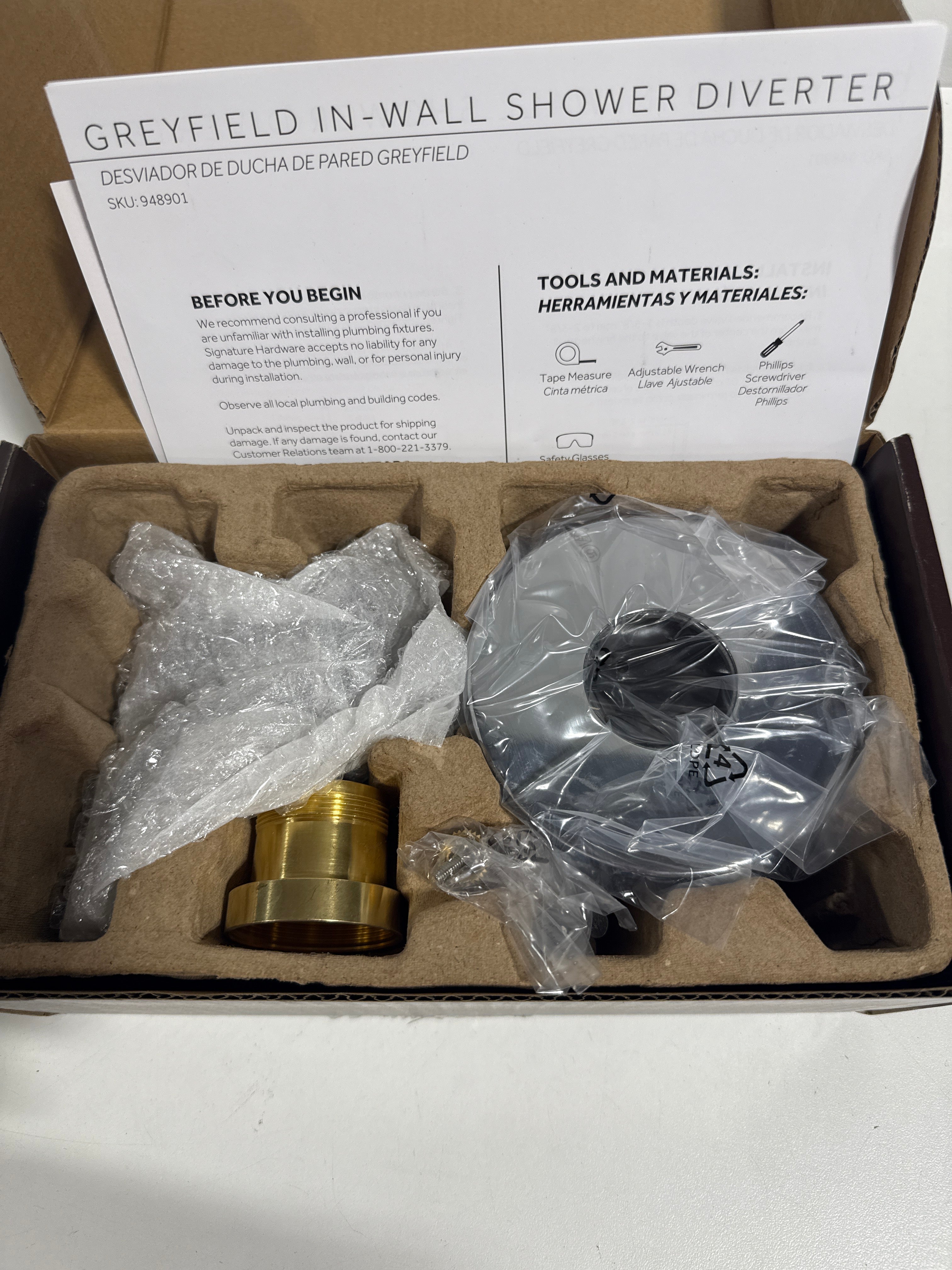 Signature Hardware 948901-LV Greyfield 6 Function Diverter Valve Trim - Less Valve Chrome - *Plumbing