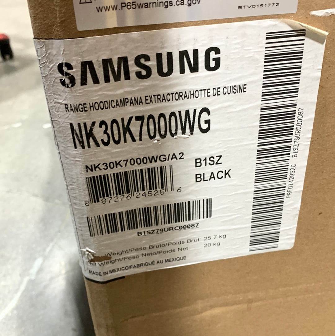 Samsung 30" Wall Mount Hood in Black Stainless Steel(NK30K7000WG/A2)