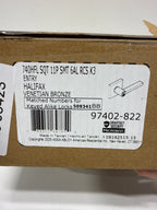 Kwikset 740HFLSQTV1-S Halifax Single Cylinder Keyed Entry Door Lever Set with Square Rose and SmartKey Venetian Bronze