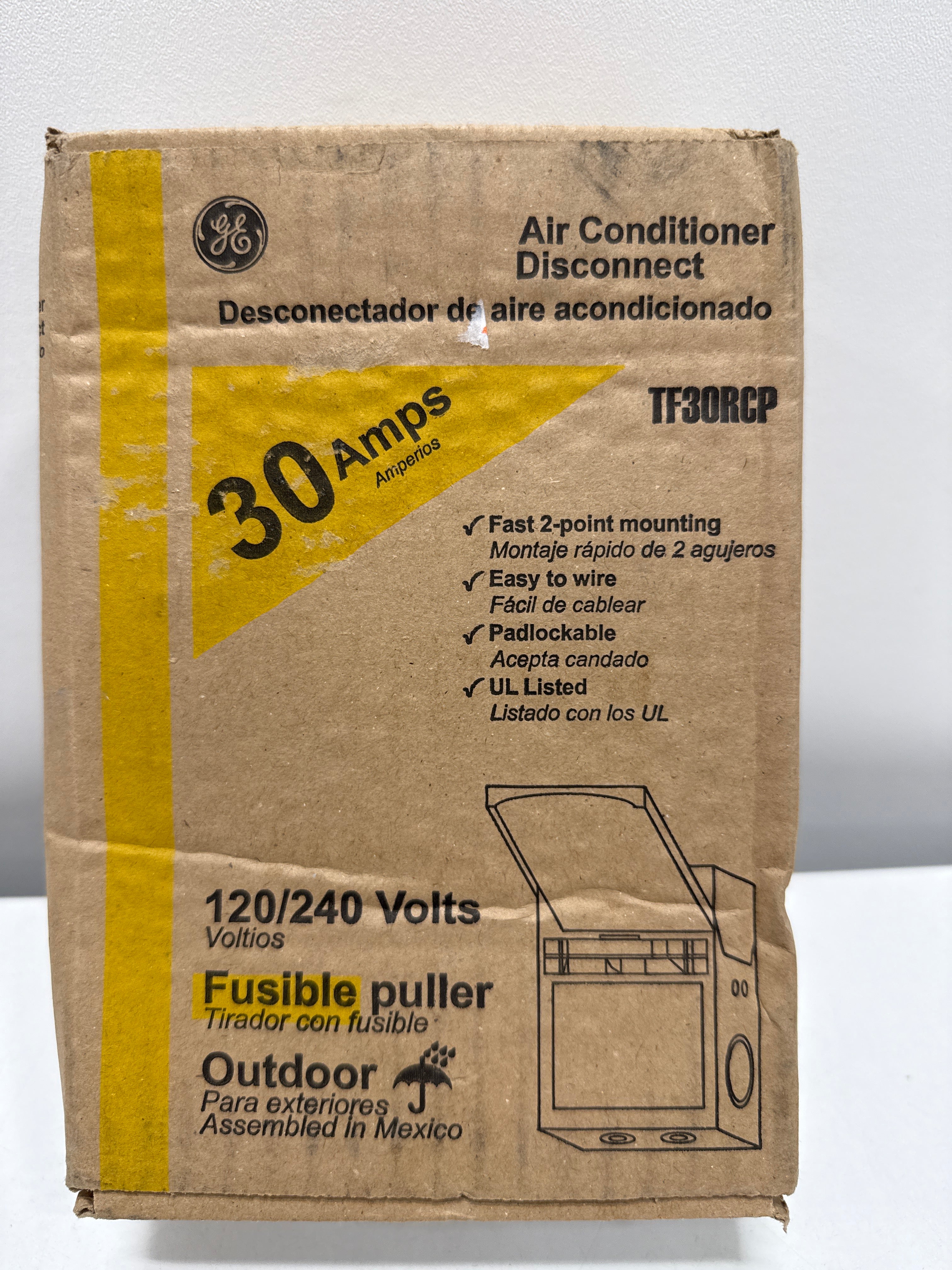GE 30-Amp 120/240-Volt Fused AC Disconnect
