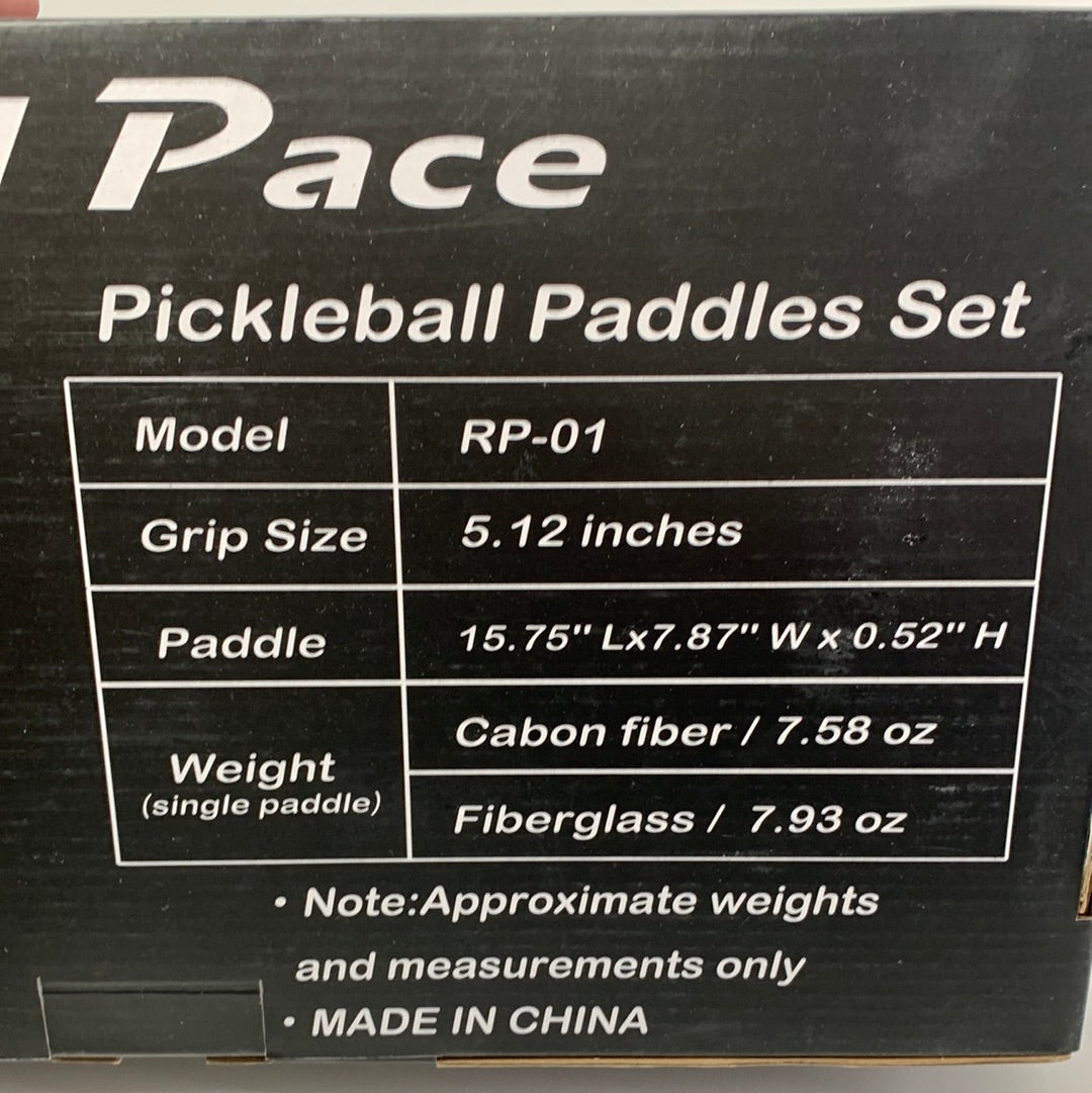 Pickleball Paddles for Beginner Fiberglass Pickle Ball Rackets 2 Pack for Men Women Best Gift, Set with 1 Carry Bag, 4 Balls for Indoor& Outdoor