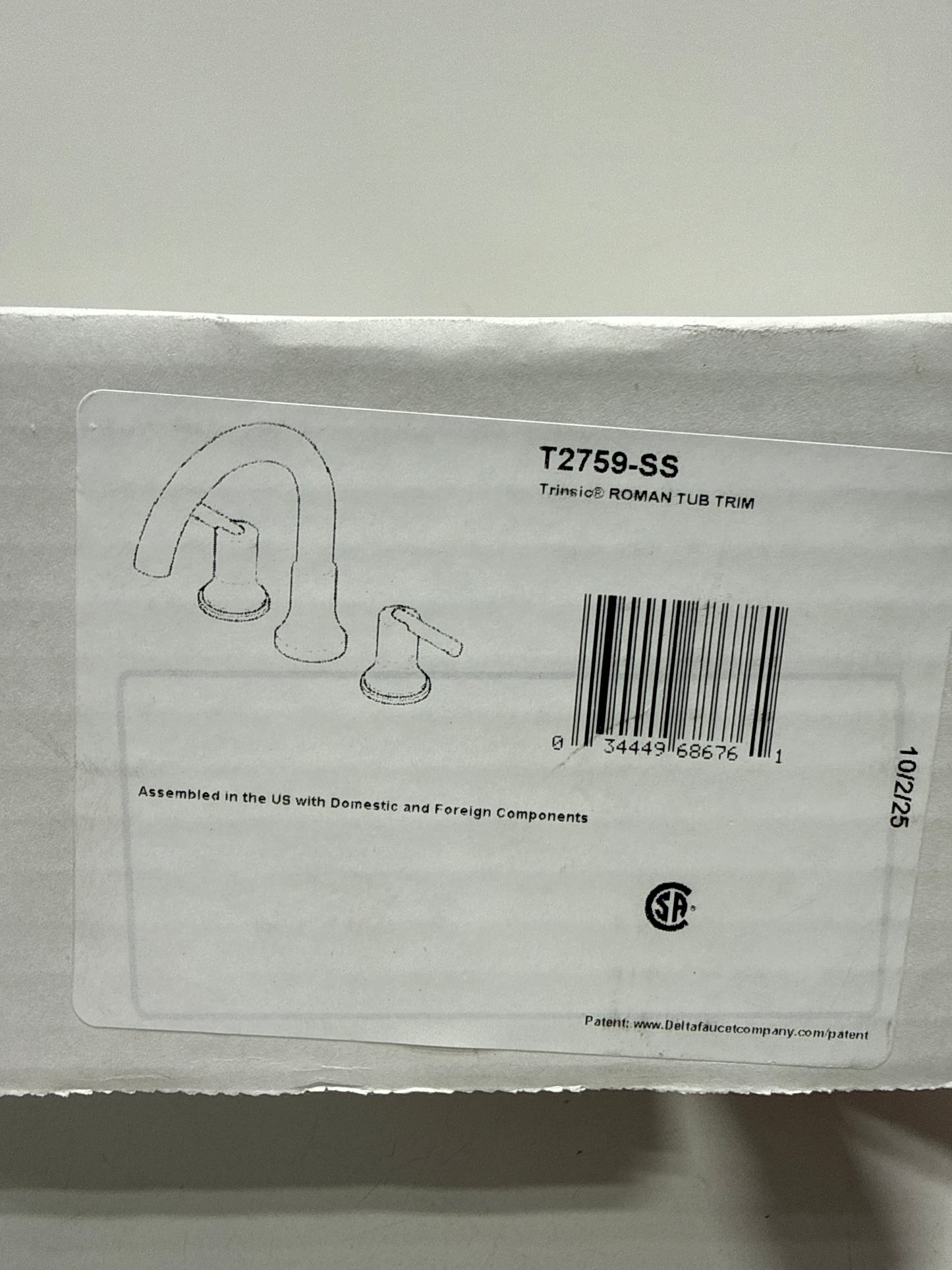 Scratch Delta Trinsic:T2759 Roman Tub Trim