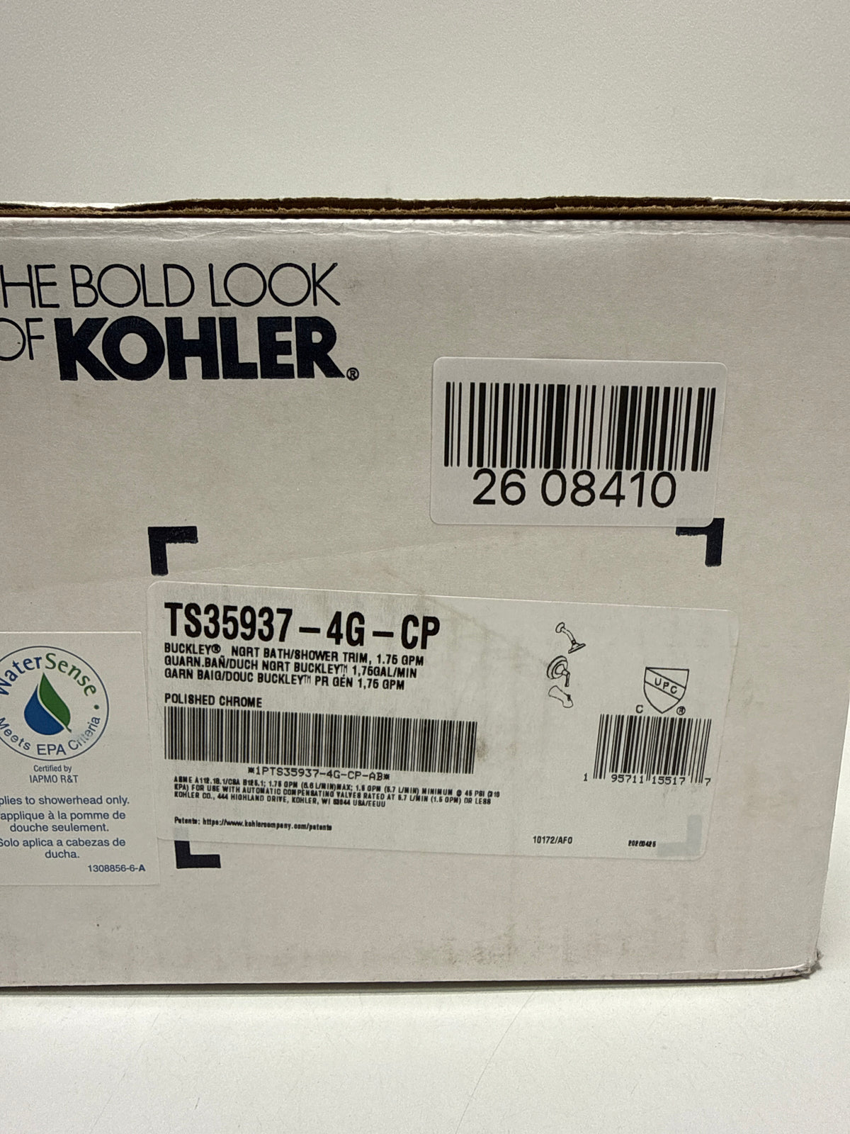 Kohler TS35937-4G-CP Buckley™ Bath and shower trim kit, 1.75 gpm, Polished Chrome