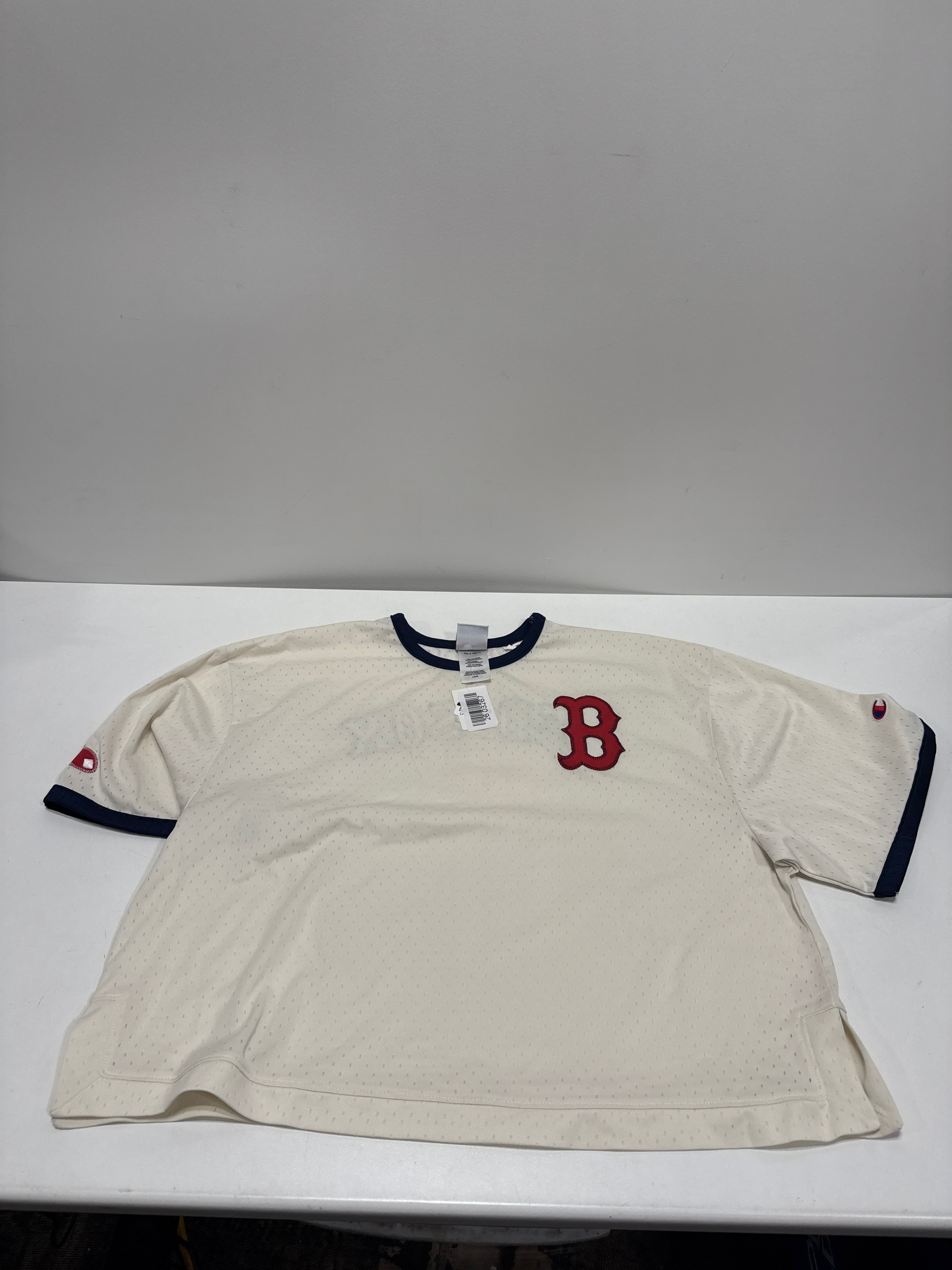 MLB Boston Red Sox Women's Champion Antique White Mesh Jersey - L