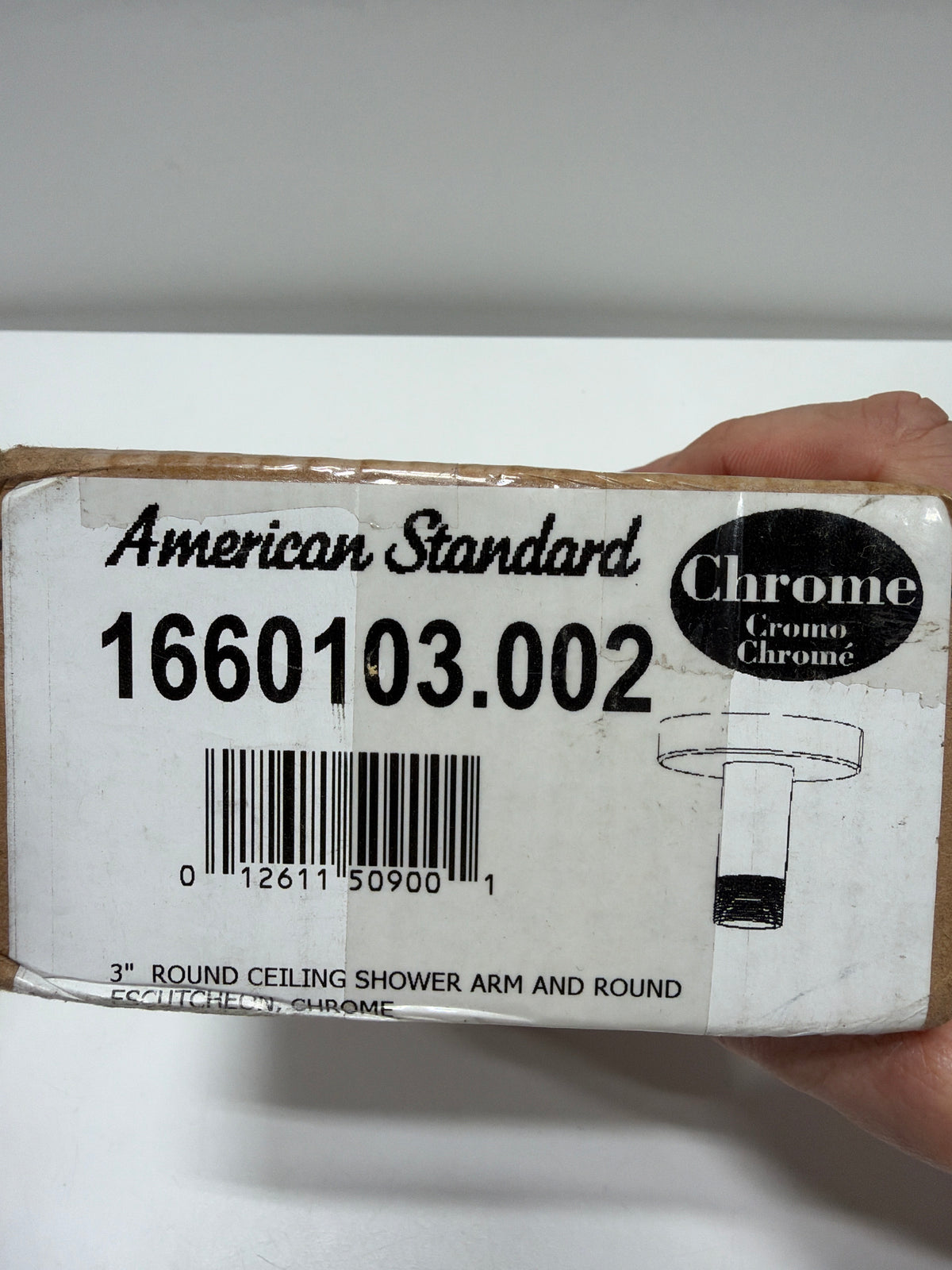 American Standard 1660.103.002 3-Inch Round Shower Arm with Escutcheon, Chrome